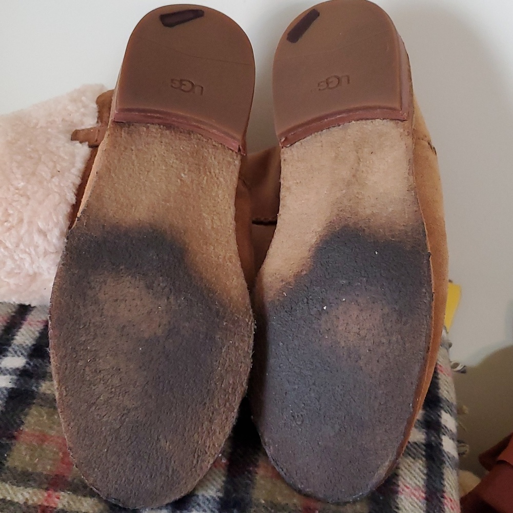 UGG Daphne Tall Suede Winter Boots in Chestnut Tan - Size 7 - Picture 8 of 9